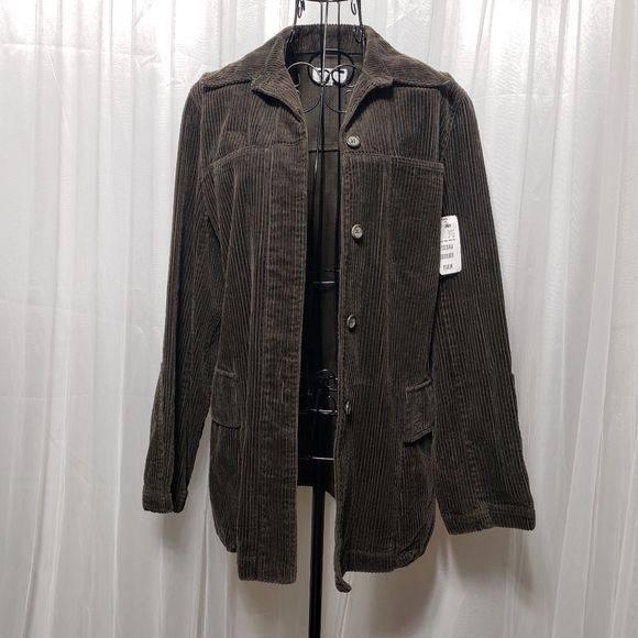 NWT Hennes Collection Olive Green Corduroy Shirt Jacket Sz EU34 - Picture 9 of 16